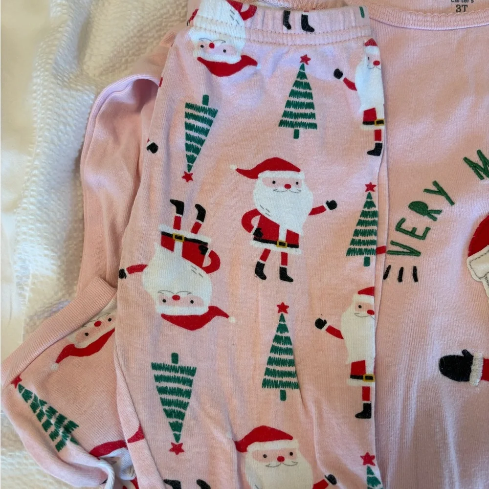Carter's Pink Santa Holiday Pajama Set